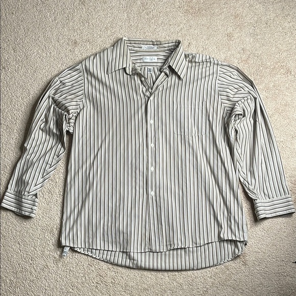 Van Heusen Other - Van Heusen White and Gray Casual Button Down Shirt with Stripes